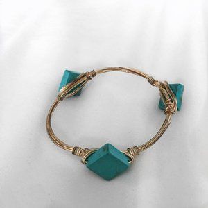 Forever 21 Turquoise Stone Gold Bangle Bracelet